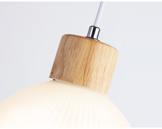  Подвесной светильник со сменной лампой TR83133 LW/FR светлое дерево/белый матовый E27 max 40W D180*1040