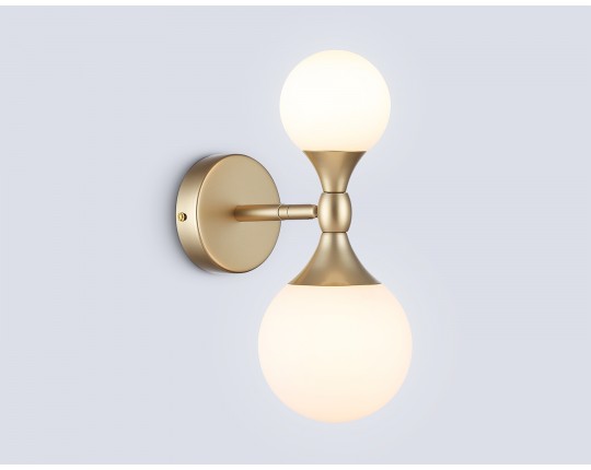  Настенный светильник со сменной лампой LH51053/2 GD/FR золото/белый матовый G9*2 max 28W 120*195*300