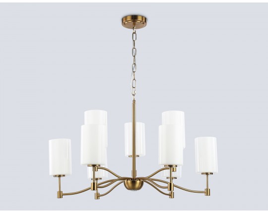  Подвесная люстра LH56054/6+3 BS/FR латунь/белый матовый E14*9 max 40W D765*1060