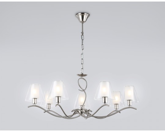  Подвесная люстра LH57083/7 SN/FR никель/белый матовый E14/7 max 40W D840*790