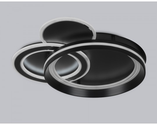  Потолочный светодиодный светильник с пультом FA8515/3 BK черный 143W 3000K-6400K 500*500*80 (ПДУ РАДИО 2.4G)