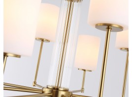  Люстра со стеклянными плафонами на штанге LH56217/8 BS/FR латунь/белый матовый E27/8 max 60W D700*600
