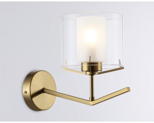  Настенный светильник со стеклянным плафоном LH57010 BS/FR латунь/белый матовый E14 max 40W 280*150*220