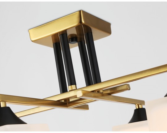  Люстра на штанге со стеклянными плафонами TR303042/4 CP медь E27/4 max 60W 420*420*260