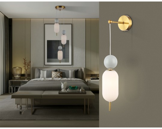  Настенный светильник со сменной лампой LH53108 BS/GR/FR латунь/серый/белый матовый G9 max 28W 100*200*570