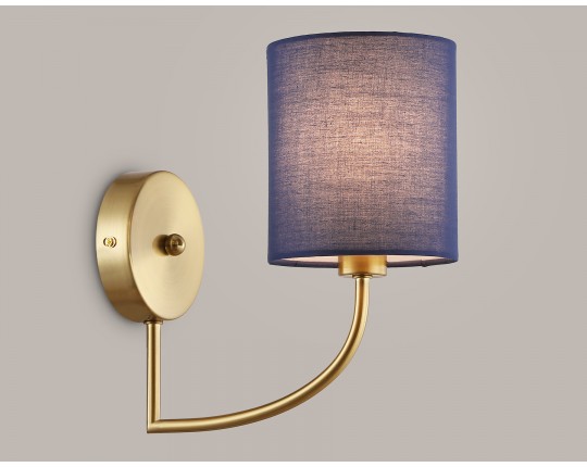  Настенный светильник с абажуром LH71275 BS/DB латунь/темно синий E14 max 40W 225*120*250