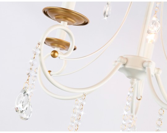  Подвесная люстра с хрусталем TR4916/5 WH/GD белый/золото E14/5 max 40W D550*860