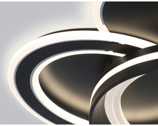  Потолочный светодиодный светильник с пультом FA8515/3 BK черный 143W 3000K-6400K 500*500*80 (ПДУ РАДИО 2.4G)