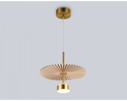  Подвесной светодиодный светильник LH72603 BR/WH латунь/бежевый 6W 3000K D300*260-1770