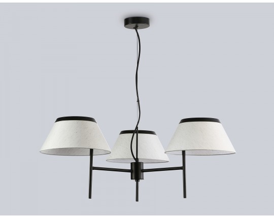 Подвесная люстра с абажурами LH72451/3 BK/WH черный/белый Е14/3 max 40W D800*290-1080