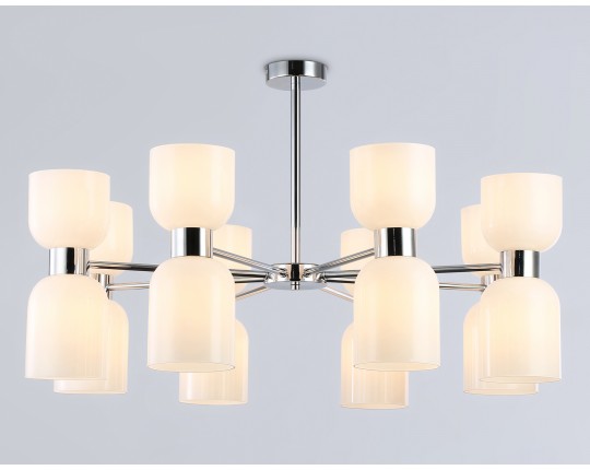  Люстра на штанге LH56085/16 СH/FR хром/белый матовый E14*16 max 40W D860*510