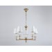  Подвесная люстра с абажурами и хрусталем LH71021/5 BS/WH латунь/белый E14*5 max 40W D670*1130