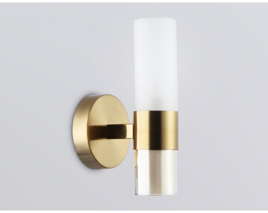  Настенный светильник LH55116 BS/FR/TI латунь/белый матовый/янтарь E14 max 40W 130*100*225