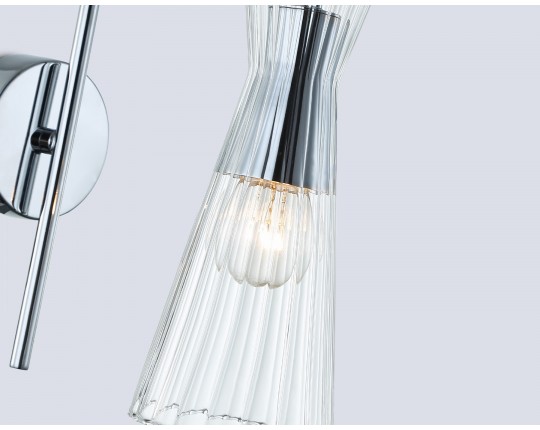  Настенный светильник LH55655 СH/CL хром/прозрачный E14 max 40W 220*90*300