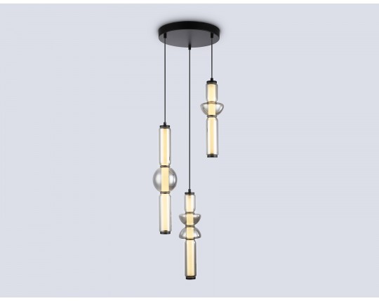 Подвесной светодиодный светильник LH11026/3 BK/SM черный/дымчатый 40W 3000K D380*1720