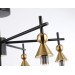  Люстра на штанге LH55257/7 BK/BS/CL черный/латунь/прозрачный E14*7 max 40W D640*520