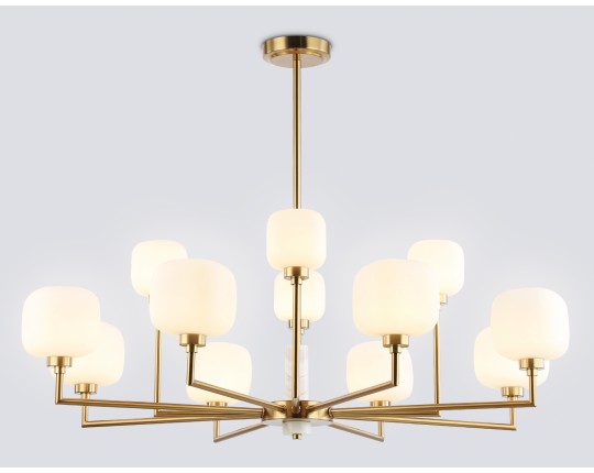 Люстра на штанге с мрамором LH53019/12 BS/FR латунь/белый матовый G9*12 max 40W D910*680