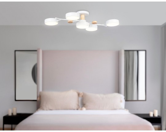  Подвесной светодиодный светильник с пультом FL4834/5 WH белый 3000K-6400K 70W 830*400*160 (ПДУ ИК)