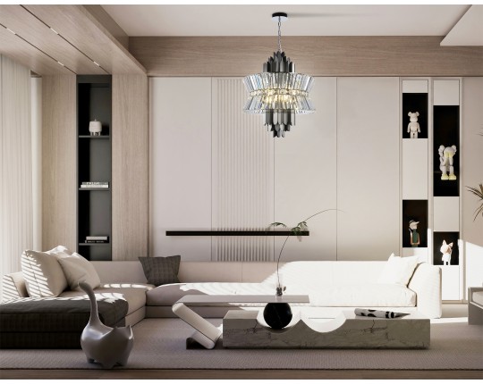  Подвесная люстра с хрусталем LH41020/12 BK/CL черный/прозрачный E14*12 max 40W D560*660