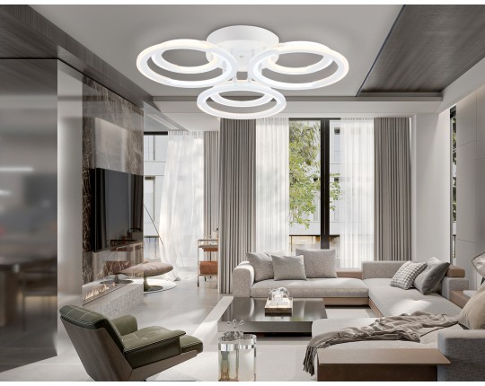  Светильник светодиодный потолочный FA8943/3+3 WH белый 79W 3000-6000K D580*120 (ПДУ ИК)