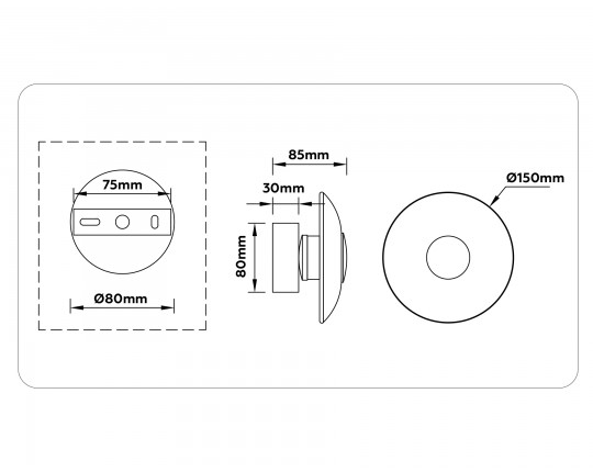  Настенный светодиодный светильник LH31035 BS/TI латунь/янтарь 6W 3000K 150*150*85