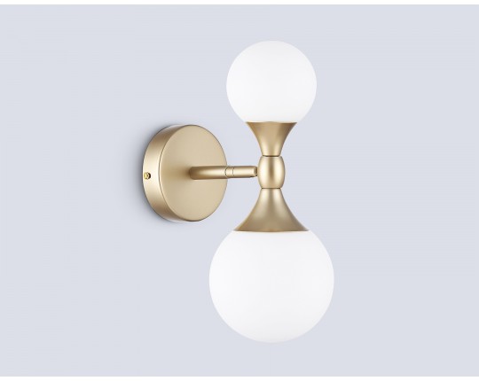  Настенный светильник со сменной лампой LH51053/2 GD/FR золото/белый матовый G9*2 max 28W 120*195*300