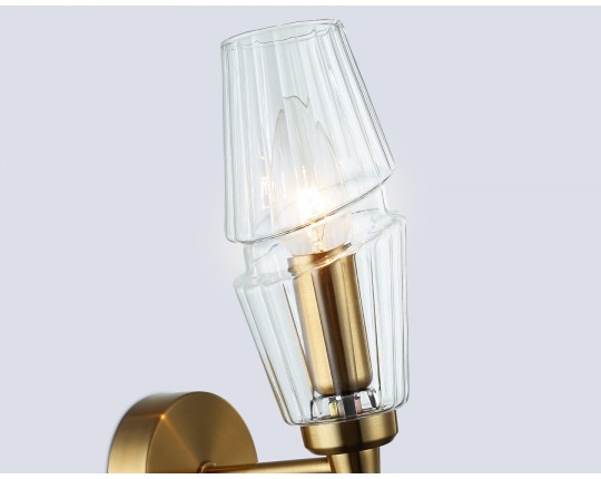  Настенный светильник LH55204 BS/CL латунь/прозрачный E14 max 40W 150*80*280