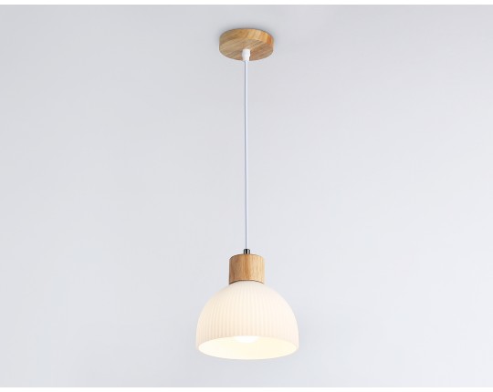  Подвесной светильник со сменной лампой TR83133 LW/FR светлое дерево/белый матовый E27 max 40W D180*1040