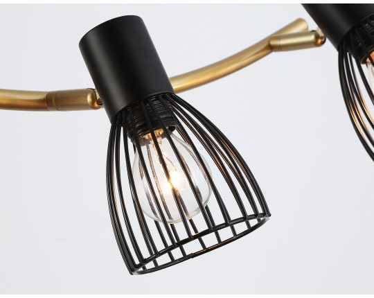  Настенно-потолочный спот в стиле лофт TR8662/4 BK/GD черный/золото E14/4 max 60W 760*100*170