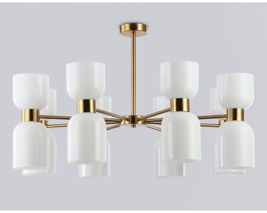  Люстра на штанге LH56095/16 BS/FR латунь/белый матовый E14*16 max 40W D860*510