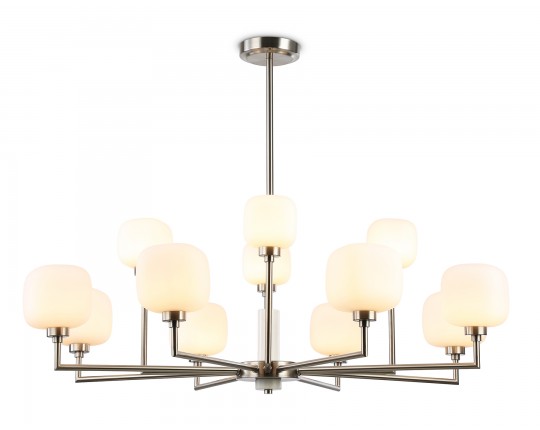  Люстра на штанге с мрамором LH53005/12 SN/FR сатин никель/белый матовый G9*12 max 40W D910*680