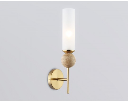  Настенный светильник с мрамором LH53254 BS/FR латунь/белый матовый E14 max 40W 110*100*400