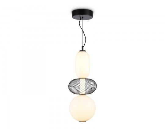  Подвесной светодиодный светильник LH11008 BK/FR черный/белый матовый 24W 3000K D220*570