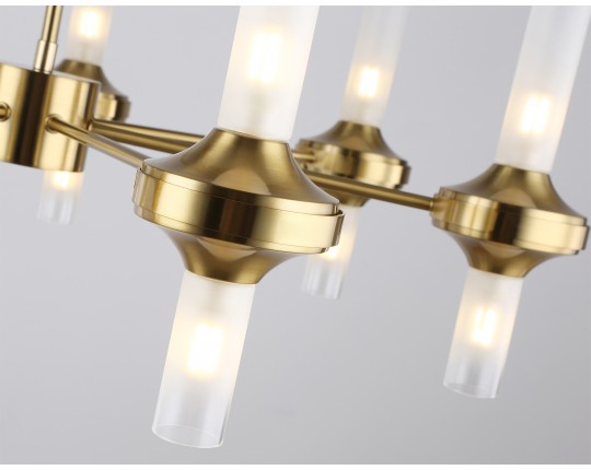  Люстра со стеклянными плафонами на штанге LH55360/14 BS/CL латунь/прозрачный G9/14 max 30W D750*690