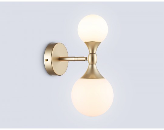  Настенный светильник со сменной лампой LH51053/2 GD/FR золото/белый матовый G9*2 max 28W 120*195*300