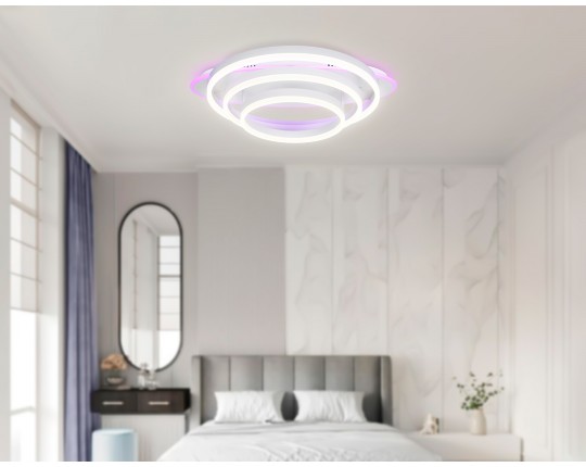  Потолочный светодиодный светильник с пультом FA8522 WH белый 146W 3000K-6400K+RGB 560*500*150 (ПДУ РАДИО 2.4G)