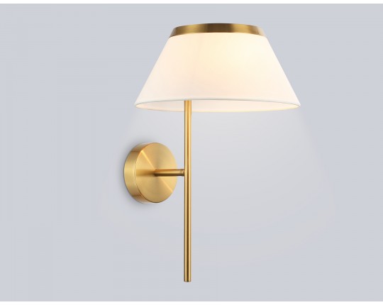  Настенный светильник с абажуром LH72475 BS/WH латунь/белый Е14 max 40W 300*260*400
