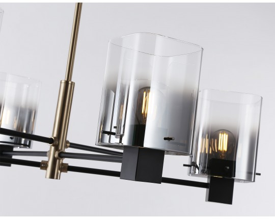  Подвесная люстра LH57041/6 BK/DBS/SM черный/темная латунь/дымчатый E14/6 max 40W D690*690