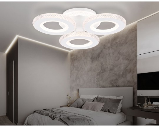  Потолочный светодиодный светильник с пультом FA8866/3 WH белый 3000K-6400K 38W 390*360*80 (ПДУ ИК)