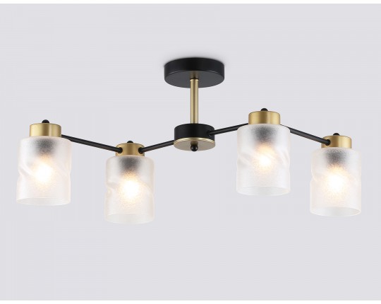  Люстра на штанге со стеклянными плафонами TR303324/4 BK/GD черный/золото E27/4 max 60W 650*290*270