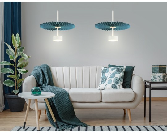  Подвесной светодиодный светильник LH72611 WH/GR белый/бирюзовый 6W 3000K D300*260-1770