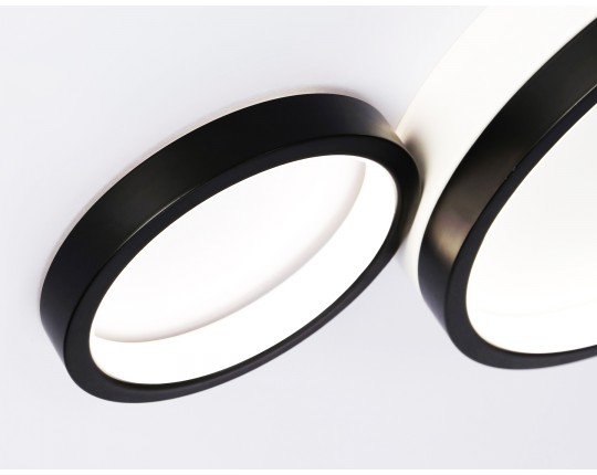  Настенно-потолочный светодиодный светильник с пультом FL4814/3 BK/WH черный/белый 3000K-6400K 45W 620*290*55 (ПДУ ИК)