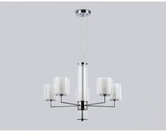  Подвесная люстра LH56001/5 СH/FR хром/белый матовый E14*5 max 40W D640*1260