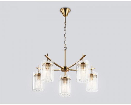  Подвесная люстра LH56031/5+1 BS/CL латунь/прозрачный E14*6 max 40W D680*1200
