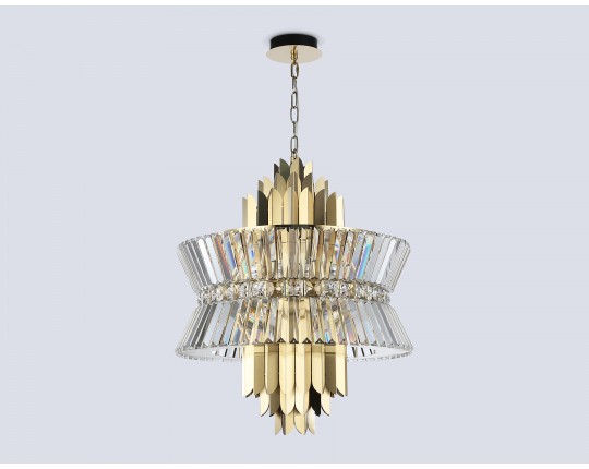  Подвесная люстра с хрусталем LH41017/12 BS/CL латунь/прозрачный E14*12 max 40W D560*660