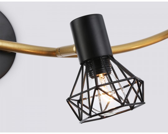  Настенно-потолочный спот в стиле лофт TR8658/4 BK/GD черный/золото E14/4 max 60W 750*100*185