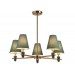  Люстра на штанге с абажурами и мрамором LH75051/5 BS/GN латунь/зеленый E14*5 max 40W D700*580
