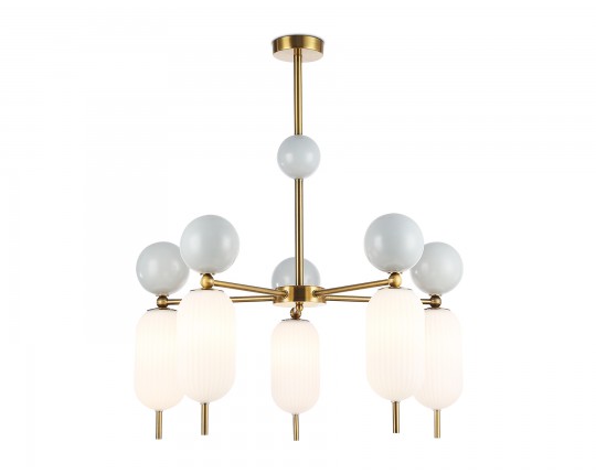  Светильник на штанге LH53104/5 BS/GR/FR латунь/серый/белый матовый G9*5 max 28W D650*750