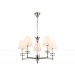  Подвесная люстра с абажурами и хрусталем LH71001/5 BN/WH никель/белый E14*5 max 40W D670*1130