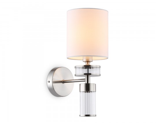  Настенный светильник с абажуром LH71295 SN/WH никель/белый E14 max 40W 210*130*340